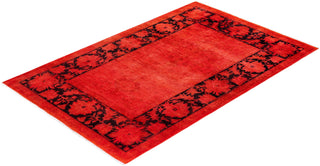 Vibrance, One-of-a-Kind Hand-Knotted Area Rug - Orange, 3' 10" x 6' 3" - Solo Rugs