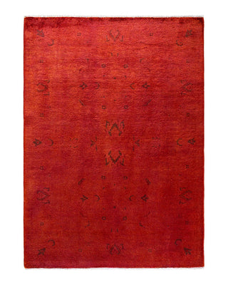 Vibrance, One-of-a-Kind Hand-Knotted Area Rug - Orange, 4' 2" x 5' 7" - Solo Rugs