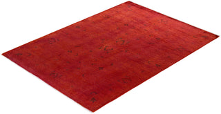 Vibrance, One-of-a-Kind Hand-Knotted Area Rug - Orange, 4' 2" x 5' 7" - Solo Rugs