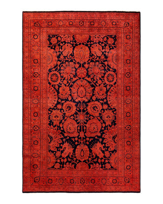 Vibrance, One-of-a-Kind Hand-Knotted Area Rug - Orange, 6' 0" x 9' 2" - Solo Rugs