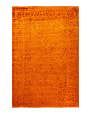 Vibrance, One-of-a-Kind Hand-Knotted Area Rug - Orange, 6' 1" x 9' 0" - Solo Rugs