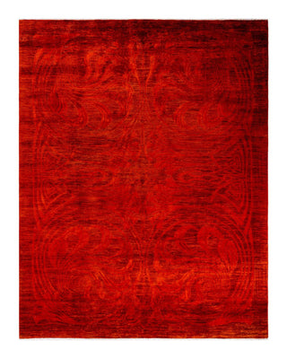 Vibrance, One-of-a-Kind Hand-Knotted Area Rug - Orange, 8' 1" x 10' 1" - Solo Rugs