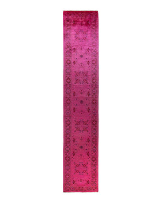 Vibrance, One-of-a-Kind Hand-Knotted Area Rug - Pink, 2' 7" x 13' 10" - Solo Rugs
