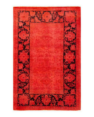 Vibrance, One-of-a-Kind Hand-Knotted Area Rug - Pink, 4' 1" x 6' 4" - Solo Rugs