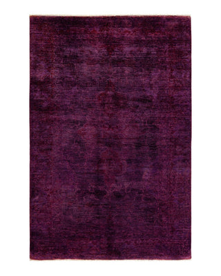 Vibrance, One-of-a-Kind Hand-Knotted Area Rug - Purple, 5' 1" x 7' 7" - Solo Rugs