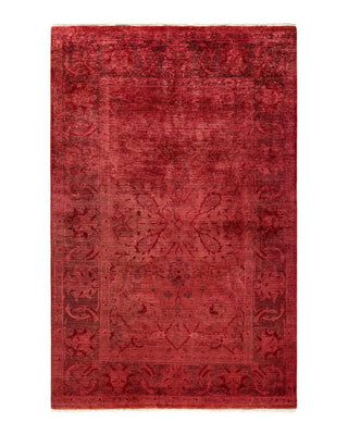 Vibrance, One-of-a-Kind Hand-Knotted Area Rug - Red, 4' 1" x 6' 4" - Solo Rugs