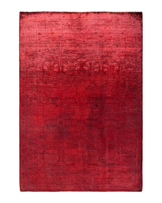 Vibrance, One-of-a-Kind Hand-Knotted Area Rug - Red, 4' 2" x 6' 0" - Solo Rugs