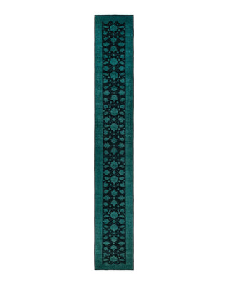 Vibrance, One-of-a-Kind Hand-Knotted Runner Rug - Black, 2' 8" x 19' 7" - Solo Rugs