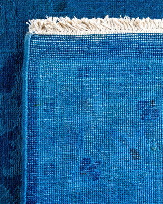 Vibrance, One-of-a-Kind Hand-Knotted Runner Rug - Blue, 2' 7" x 21' 10" - Solo Rugs