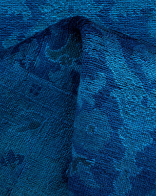 Vibrance, One-of-a-Kind Hand-Knotted Runner Rug - Blue, 2' 7" x 21' 10" - Solo Rugs