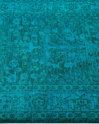 Vibrance, One-of-a-Kind Hand-Knotted Runner Rug - Blue, 3' 2" x 15' 1" - Solo Rugs