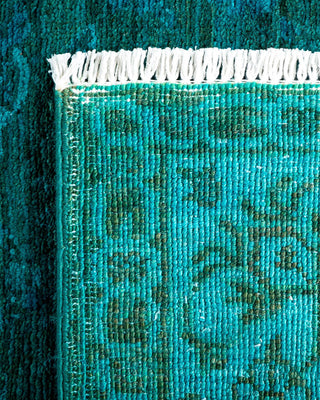 Vibrance, One-of-a-Kind Hand-Knotted Runner Rug - Blue, 3' 2" x 15' 1" - Solo Rugs