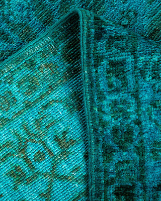 Vibrance, One-of-a-Kind Hand-Knotted Runner Rug - Blue, 3' 2" x 15' 1" - Solo Rugs