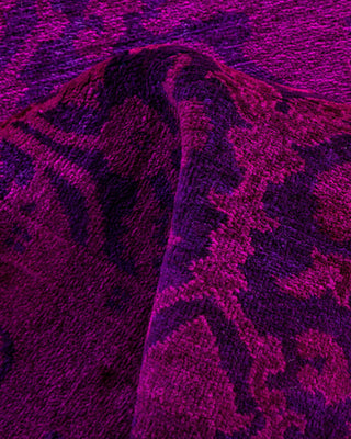 Vibrance, One-of-a-Kind Hand-Knotted Runner Rug - Pink, 2' 7" x 16' 2" - Solo Rugs