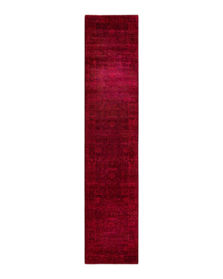 Vibrance, One-of-a-Kind Hand-Knotted Runner Rug - Red, 3' 4" x 15' 8" - Solo Rugs