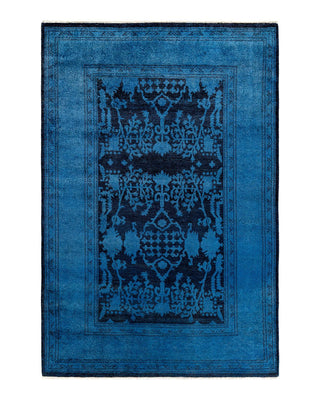 Vibrance, One-of-a-Kind Handmade Area Rug - Blue, 5' 1" x 7' 7" - Solo Rugs