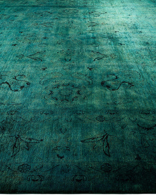Vibrance, One-of-a-Kind Handmade Area Rug - Green, 11' 10" x 12' 5" - Solo Rugs
