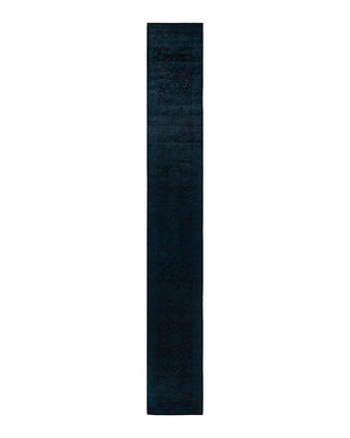 Vibrance, One-of-a-Kind Handmade Runner Rug - Black, 2' 7" x 19' 6" - Solo Rugs