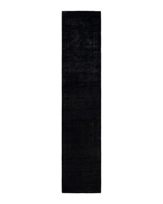 Vibrance, One-of-a-Kind Handmade Runner Rug - Black, 3' 0" x 14' 4" - Solo Rugs