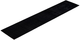 Vibrance, One-of-a-Kind Handmade Runner Rug - Black, 3' 0" x 14' 4" - Solo Rugs