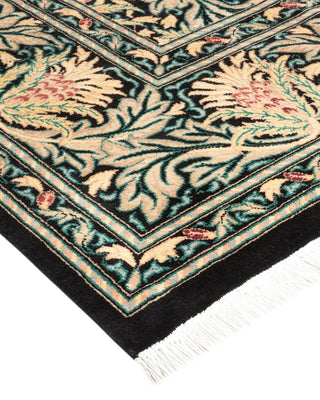 Traditional Mogul Black Wool Area Rug 9' 1" x 12' 4" - Solo Rugs