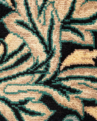 Traditional Mogul Black Wool Area Rug 9' 1" x 12' 4" - Solo Rugs