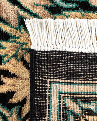 Traditional Mogul Black Wool Area Rug 9' 1" x 12' 4" - Solo Rugs