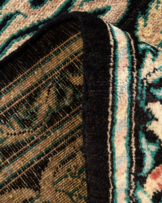 Traditional Mogul Black Wool Area Rug 9' 1" x 12' 4" - Solo Rugs