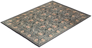 Traditional Mogul Black Wool Area Rug 9' 1" x 12' 4" - Solo Rugs