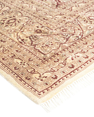 Traditional Mogul Ivory Wool Area Rug 6' 0" x 9' 1" - Solo Rugs