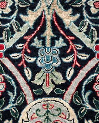 Traditional Mogul Black Wool Area Rug 6' 1" x 8' 9" - Solo Rugs