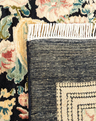 Traditional Mogul Black Wool Area Rug 9' 0" x 12' 7" - Solo Rugs