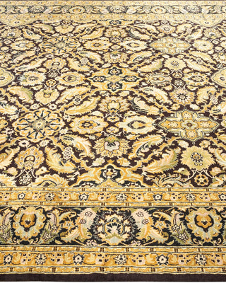 Traditional Mogul Brown Wool Area Rug 6' 1" x 9' 0" - Solo Rugs