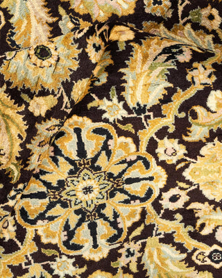 Traditional Mogul Brown Wool Area Rug 6' 1" x 9' 0" - Solo Rugs