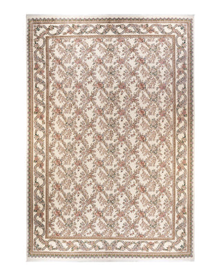 Traditional Mogul Ivory Wool Area Rug 11' 9" x 17' 10" - Solo Rugs