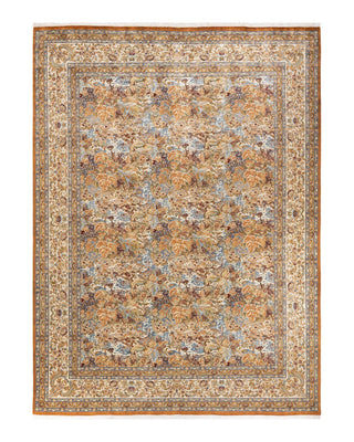 Traditional Mogul Yellow Wool Area Rug 8' 10" x 12' 1" - Solo Rugs