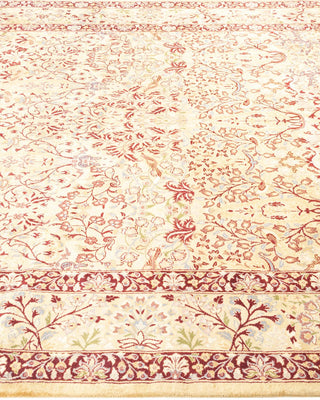 Traditional Mogul Yellow Wool Area Rug 6' 2" x 8' 10" - Solo Rugs