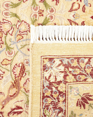Traditional Mogul Yellow Wool Area Rug 6' 2" x 8' 10" - Solo Rugs
