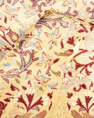 Traditional Mogul Yellow Wool Area Rug 6' 2" x 8' 10" - Solo Rugs