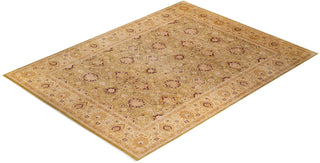 Traditional Mogul Green Wool Area Rug 9' 3" x 12' 4" - Solo Rugs