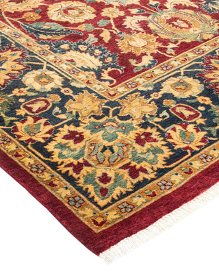 Traditional Mogul Red Wool Area Rug 6' 2" x 9' 0" - Solo Rugs