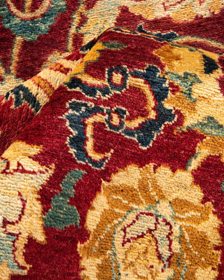 Traditional Mogul Red Wool Area Rug 6' 2" x 9' 0" - Solo Rugs