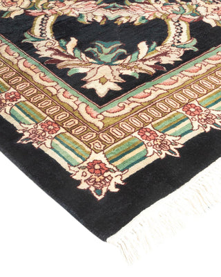 Traditional Mogul Black Wool Area Rug 12' 0" x 15' 5" - Solo Rugs