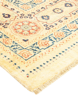 Traditional Mogul Ivory Wool Area Rug 8' 0" x 10' 7" - Solo Rugs