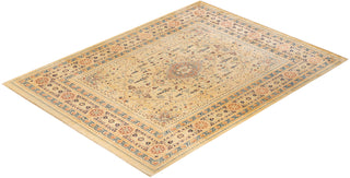 Traditional Mogul Ivory Wool Area Rug 8' 0" x 10' 7" - Solo Rugs