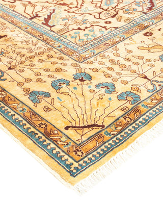 Contemporary Eclectic Ivory Wool Area Rug 8' 10" x 11' 3" - Solo Rugs