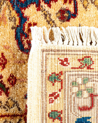 Contemporary Eclectic Ivory Wool Area Rug 6' 3" x 8' 7" - Solo Rugs