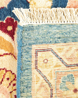 Traditional Mogul Blue Wool Area Rug 6' 2" x 9' 2" - Solo Rugs