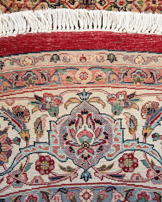 Traditional Mogul Red Wool Round Area Rug 7' 1" x 7' 3" - Solo Rugs