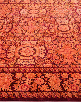 Contemporary Fine Vibrance Red Wool Area Rug 6' 2" x 9' 2" - Solo Rugs